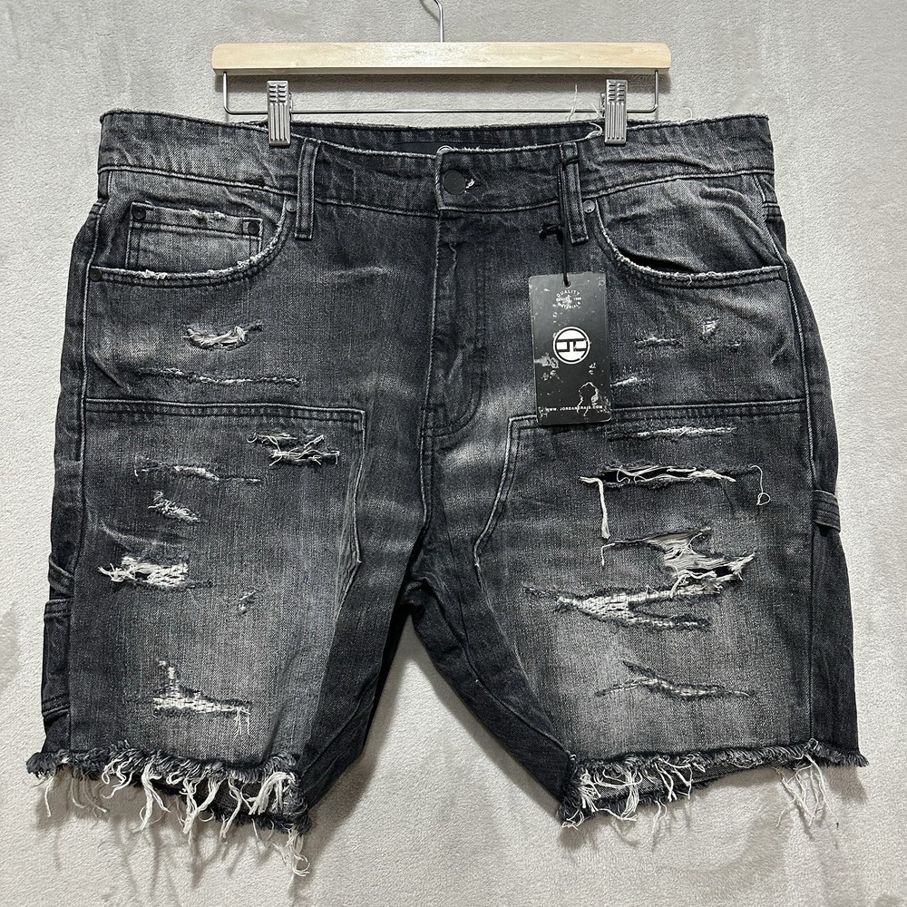 Jordan Craig Landman Denim Men's 38 Arctic Wash Shorts Frayed Bottom Hem Rugged